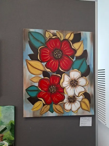 Red Gold-White Flowers by Maryanne Wolter-Pryke